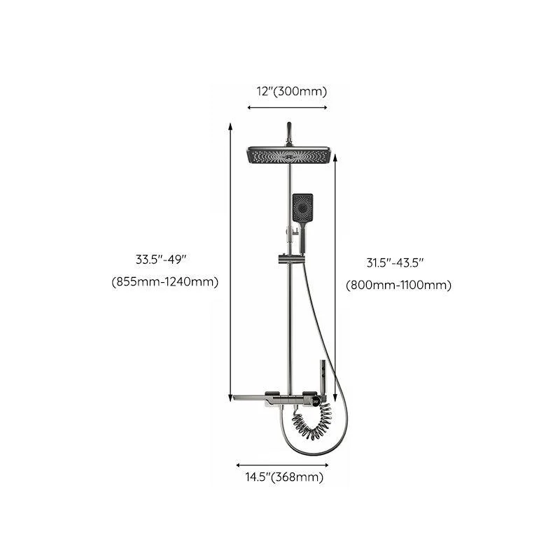 Modern Shower Head Combo Gray Valve Included Tub and Shower Tap -Bathlova