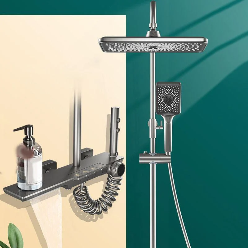 Modern Shower Head Combo Gray Valve Included Tub and Shower Tap -Bathlova