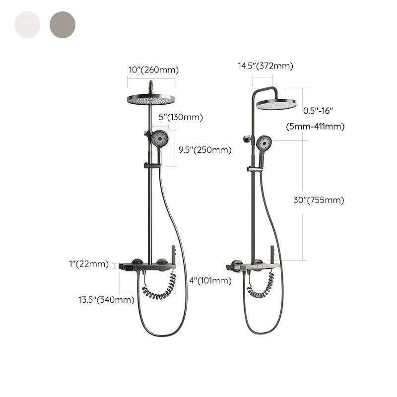 Modern Shower Head Combo Solid Color Slide Bar Included Tub and Shower Tap -Bathlova