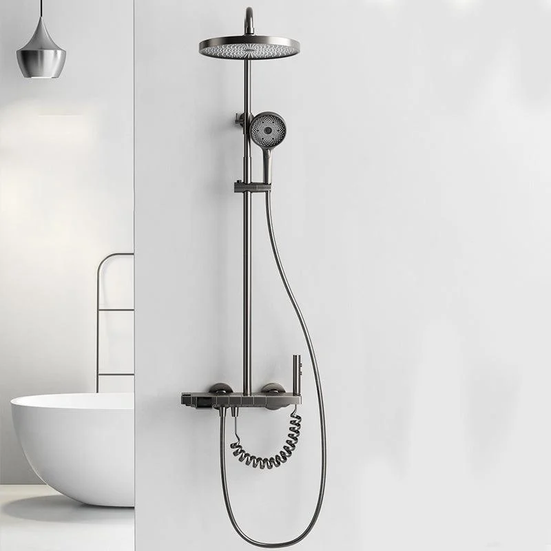 Modern Shower Head Combo Solid Color Slide Bar Included Tub and Shower Tap -Bathlova