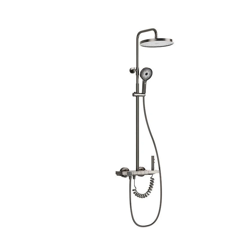 Modern Shower Head Combo Solid Color Slide Bar Included Tub and Shower Tap -Bathlova