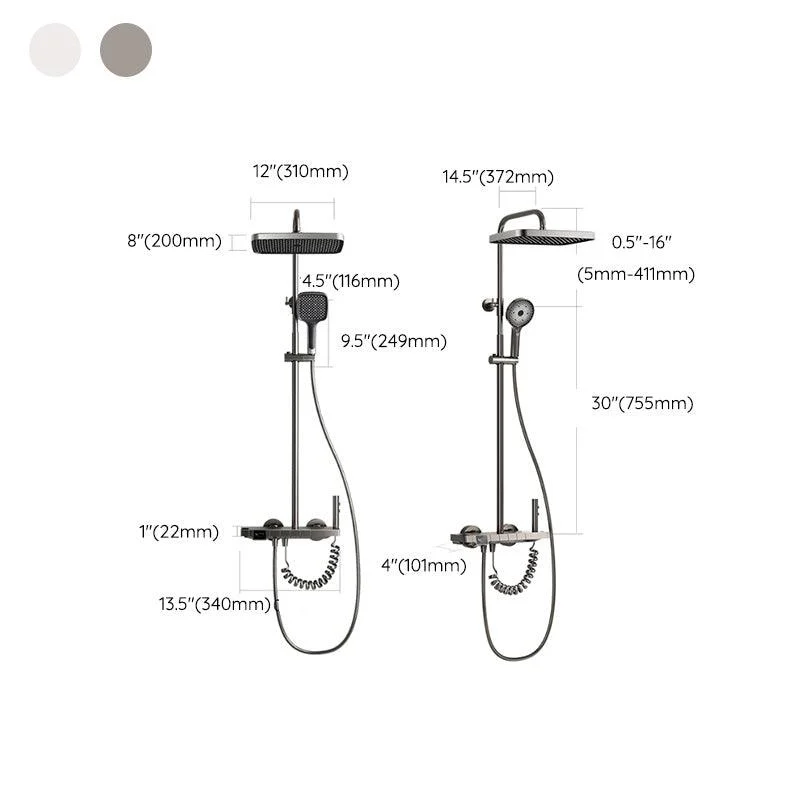 Modern Shower Head Combo Solid Color Slide Bar Included Tub and Shower Tap -Bathlova