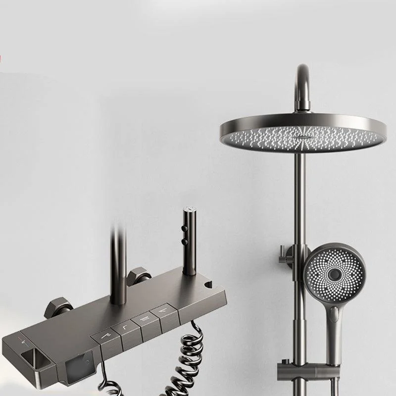 Modern Shower Head Combo Solid Color Slide Bar Included Tub and Shower Tap -Bathlova