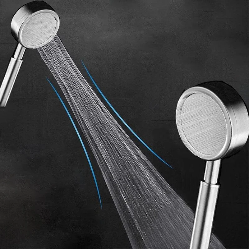 Modern Shower Head Stainless Steel Round Metal Handheld Shower Head -Bathlova