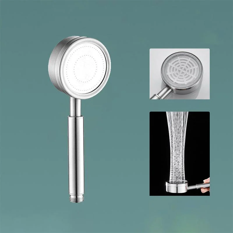 Modern Shower Head Stainless Steel Round Metal Handheld Shower Head -Bathlova