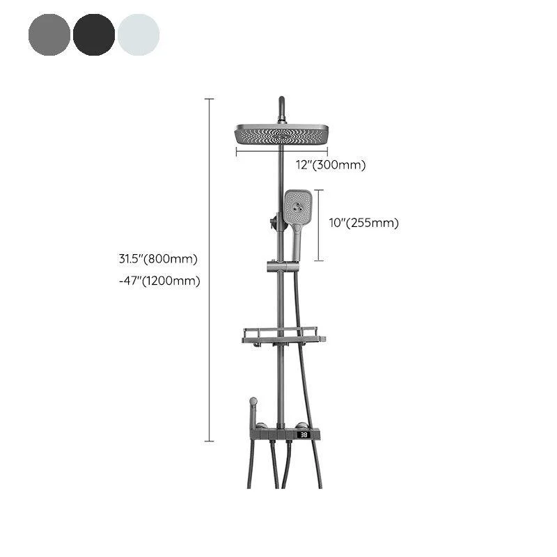 Modern Shower Set Adjustable Shower Head Slide Bar Wall Mounted Shower System -Bathlova