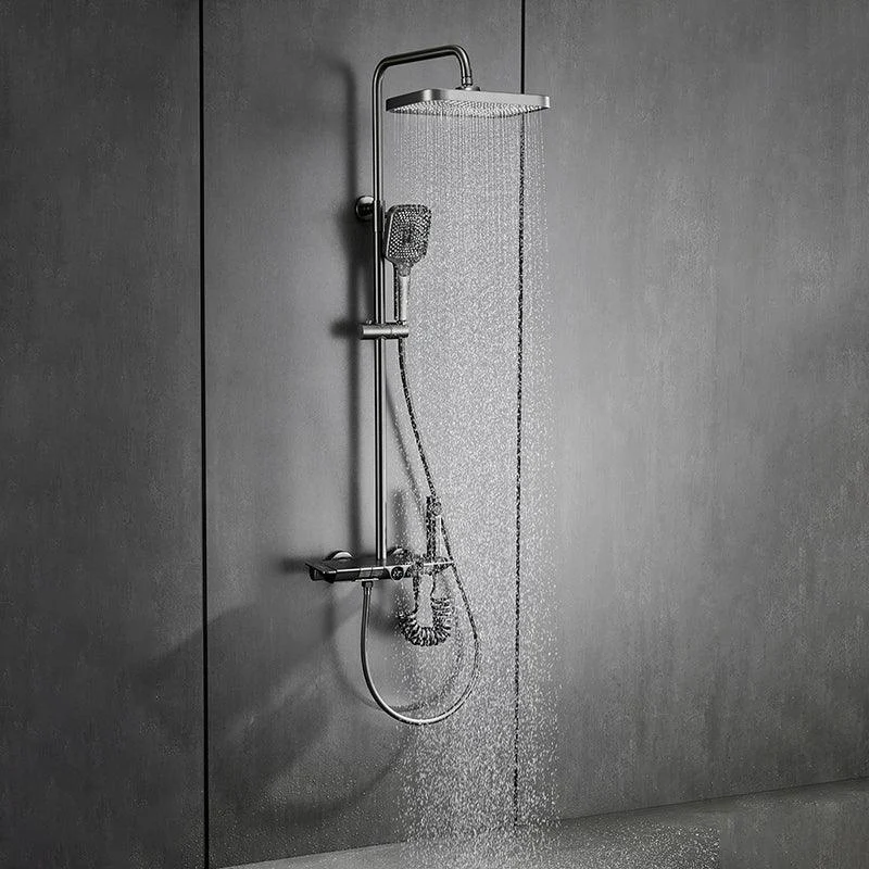 Modern Shower Set Brass Adjustable Shower Head Wall Mounted Shower Head Combo -Bathlova