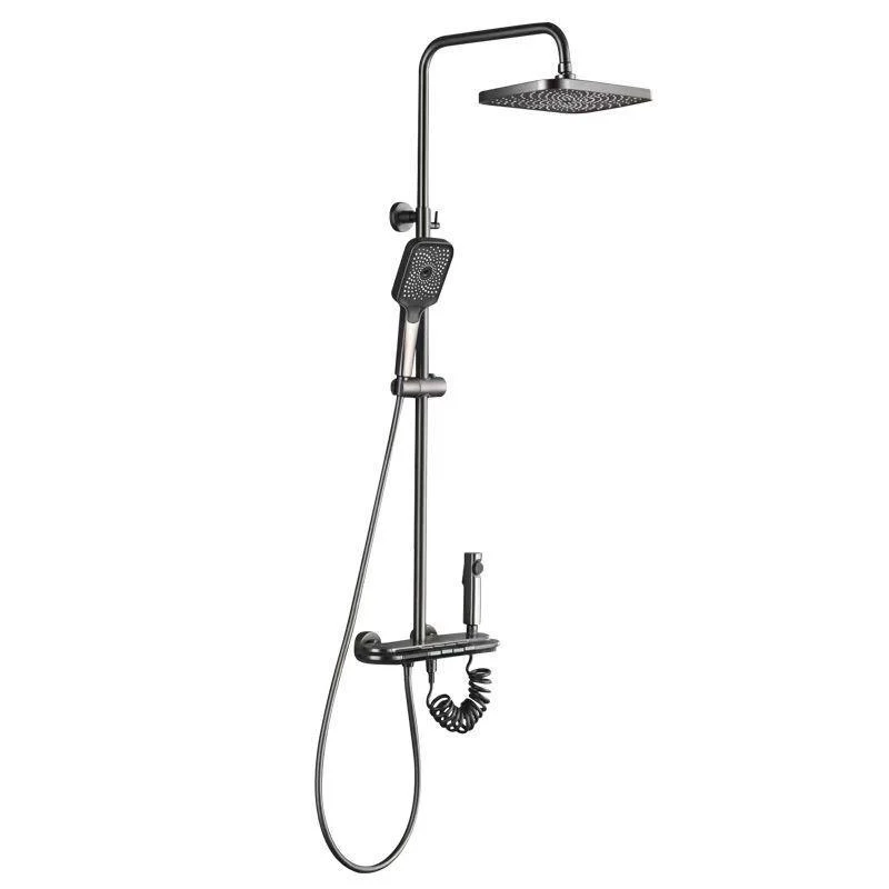 Modern Shower Set Brass Adjustable Spray Pattern Wall Mounted Shower Combo -Bathlova