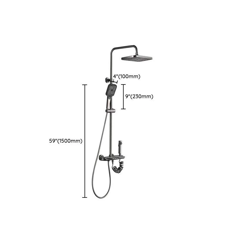 Modern Shower Set Brass Adjustable Spray Pattern Wall Mounted Shower Combo -Bathlova