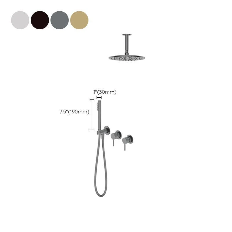 Modern Shower Set Brass Adjustable Water Flow Ceiling Mounted Shower Head Combo -Bathlova