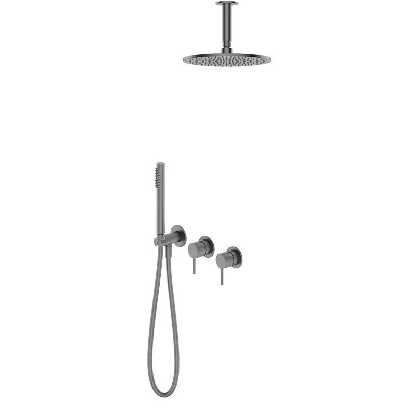 Modern Shower Set Brass Adjustable Water Flow Ceiling Mounted Shower Head Combo -Bathlova