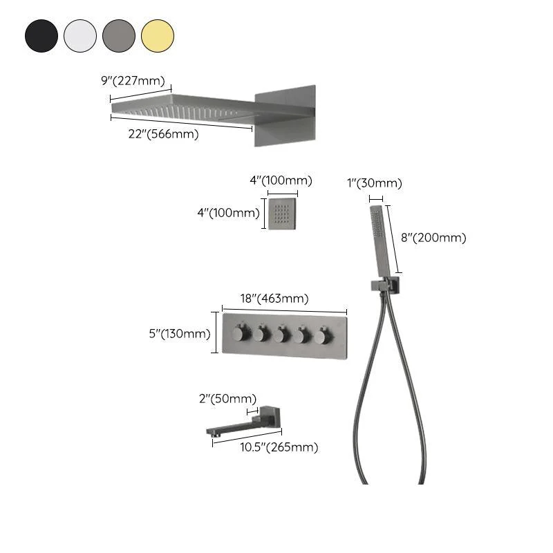 Modern Shower Set Brass Body Jets Adjustable Shower Head Wall Mounted Shower System -Bathlova