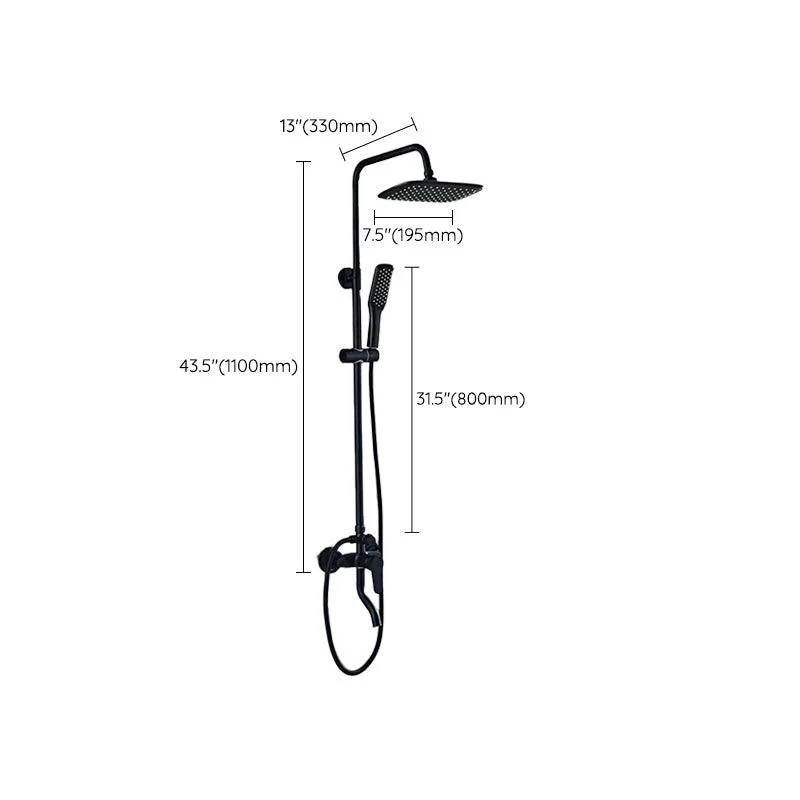 Modern Shower Set Brass Slide Bar Included Adjustable Shower Head Shower Combo -Bathlova