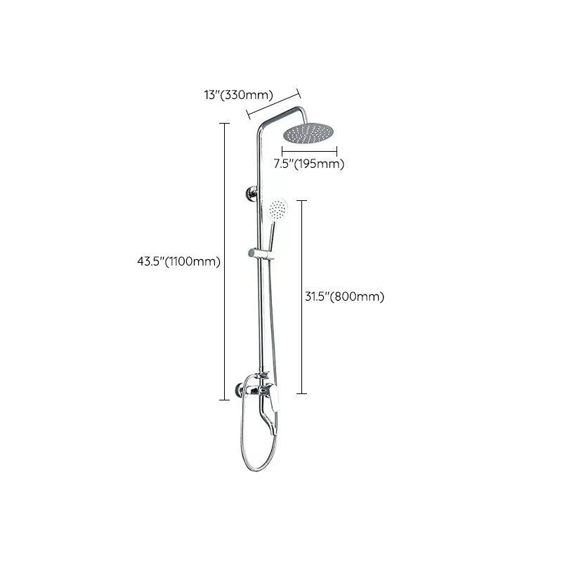 Modern Shower Set Brass Slide Bar Included Adjustable Shower Head Shower Combo -Bathlova