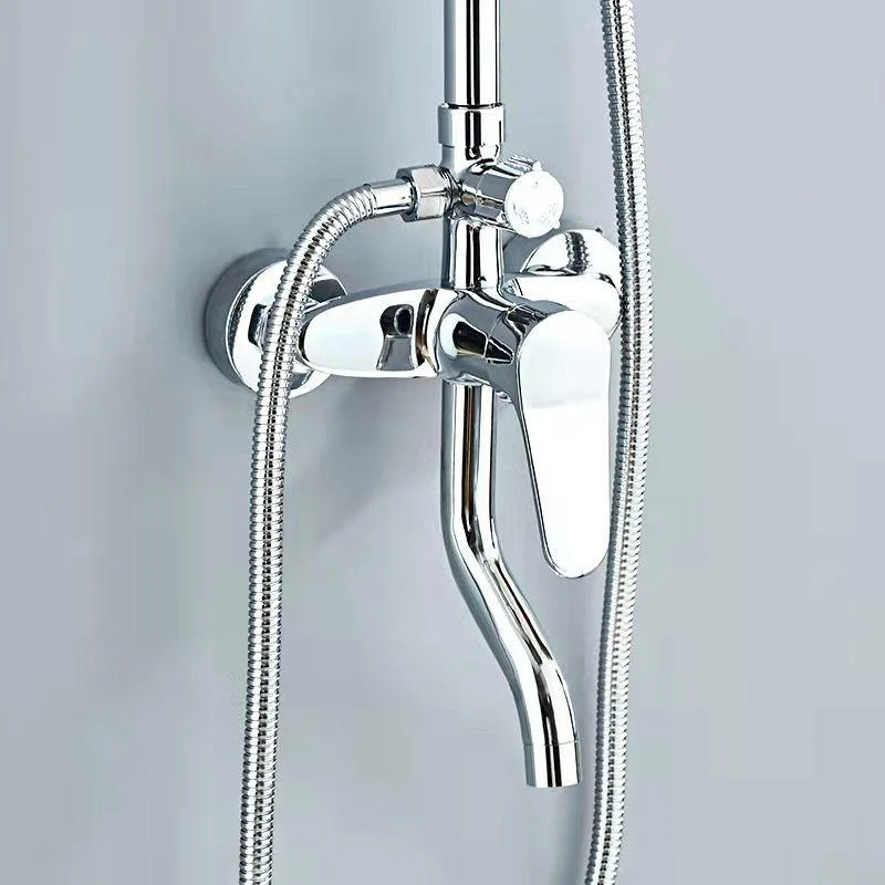 Modern Shower Set Brass Slide Bar Included Adjustable Shower Head Shower Combo -Bathlova