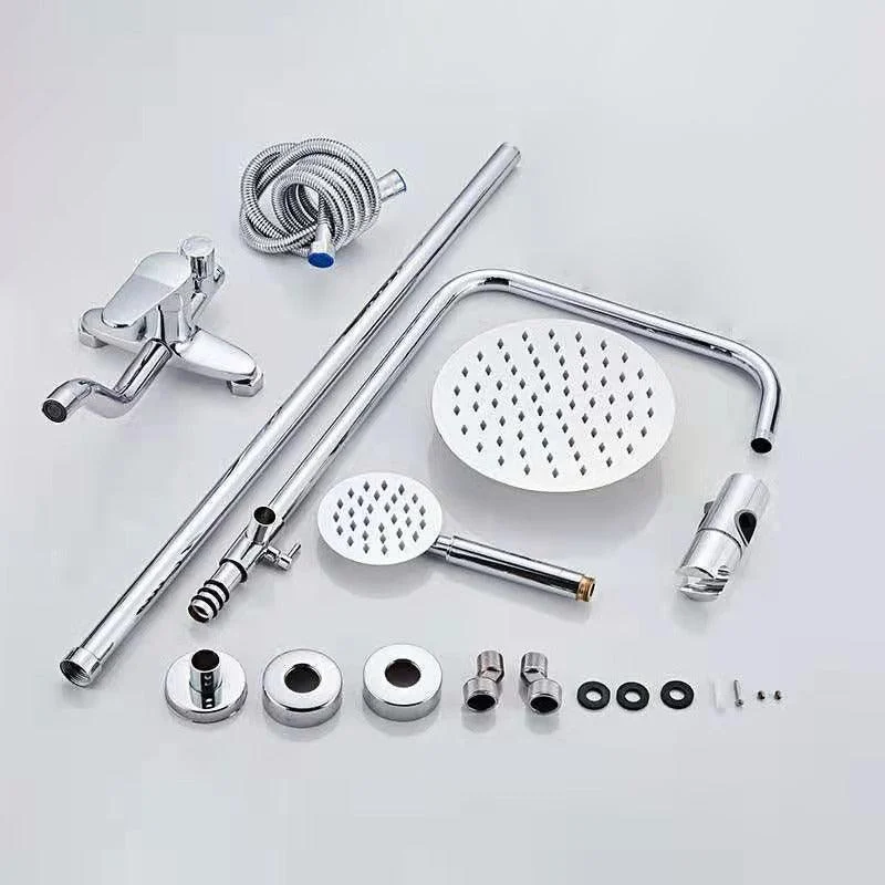 Modern Shower Set Brass Slide Bar Included Adjustable Shower Head Shower Combo -Bathlova