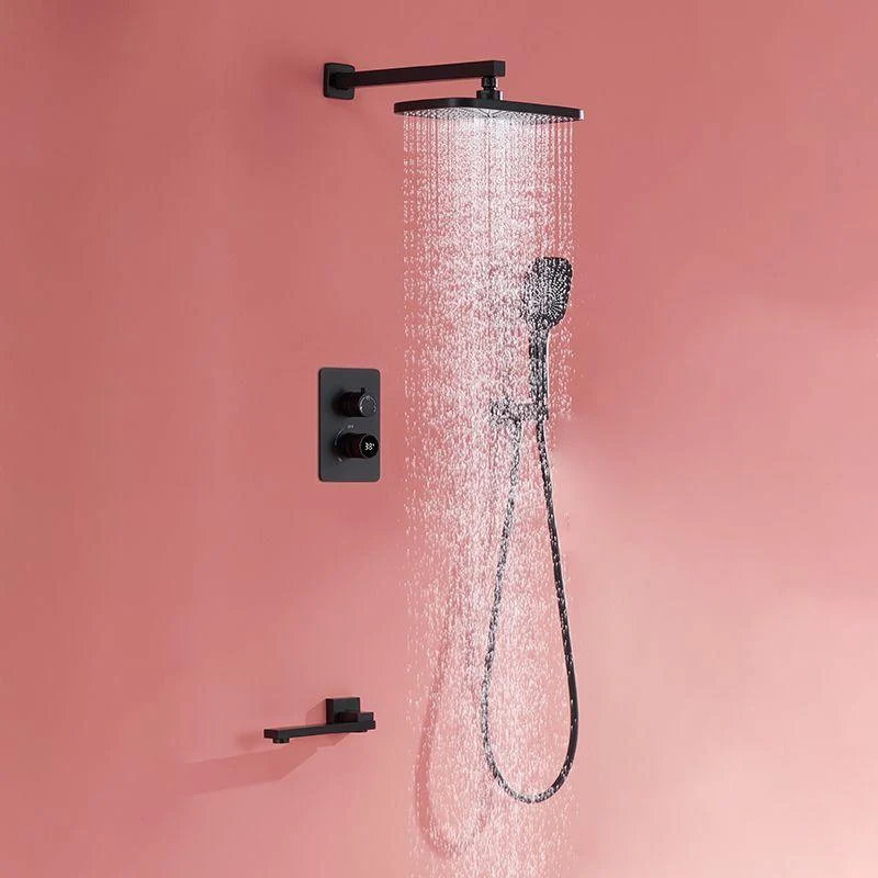 Modern Shower Set Brass Temperature Control Ceiling Mounted Shower System -Bathlova