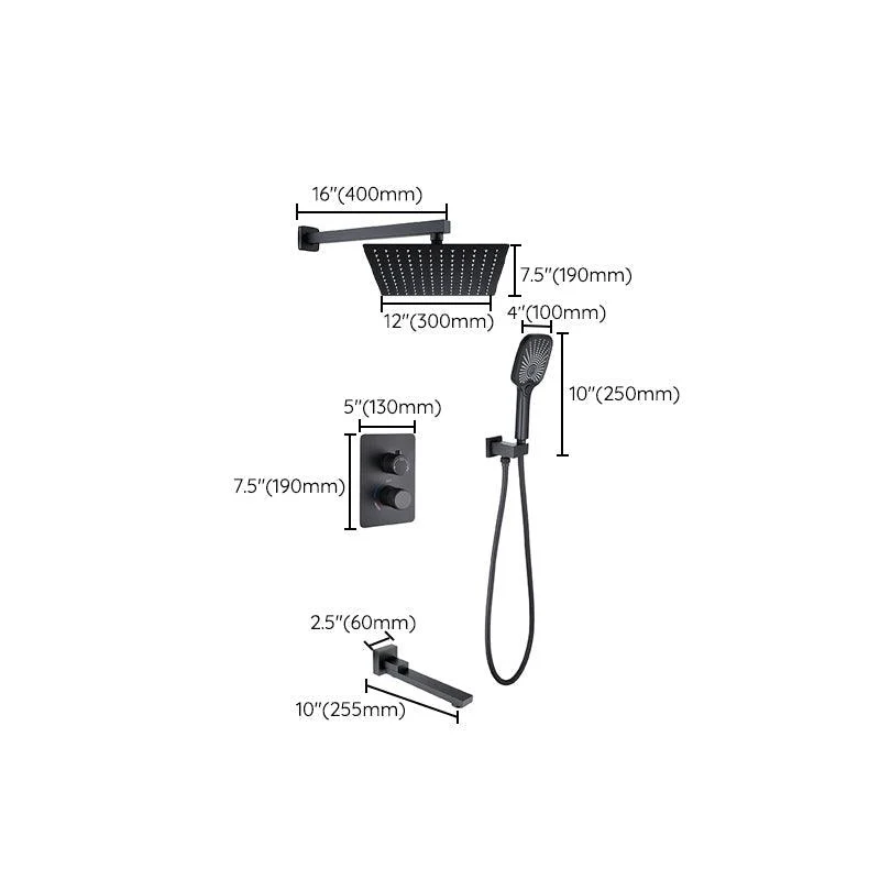 Modern Shower Set Brass Temperature Control Ceiling Mounted Shower System -Bathlova