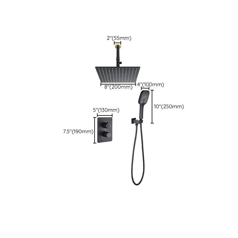 Modern Shower Set Brass Temperature Control Ceiling Mounted Shower System -Bathlova