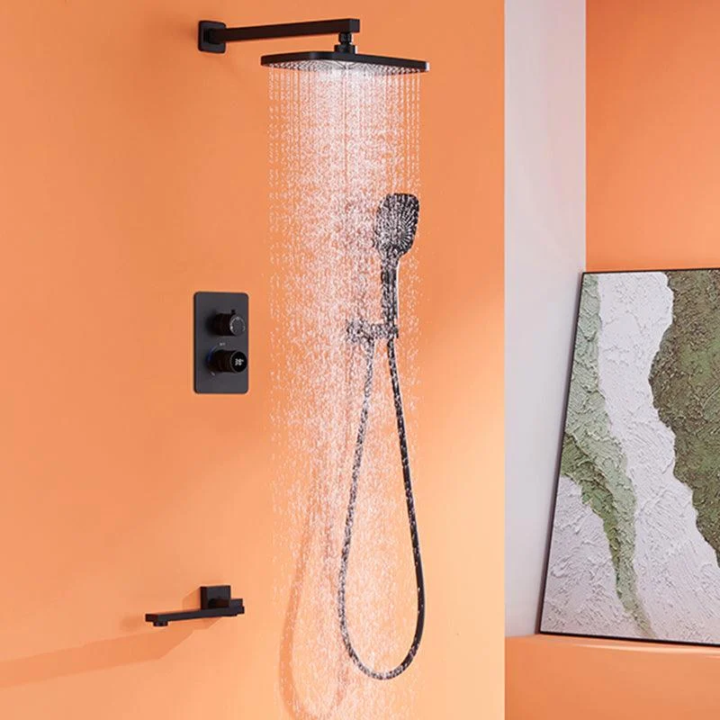 Modern Shower Set Brass Temperature Control Ceiling Mounted Shower System -Bathlova