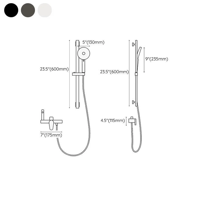 Modern Shower Set Brass Temperature Control Slide Bar Included Shower Trim -Bathlova