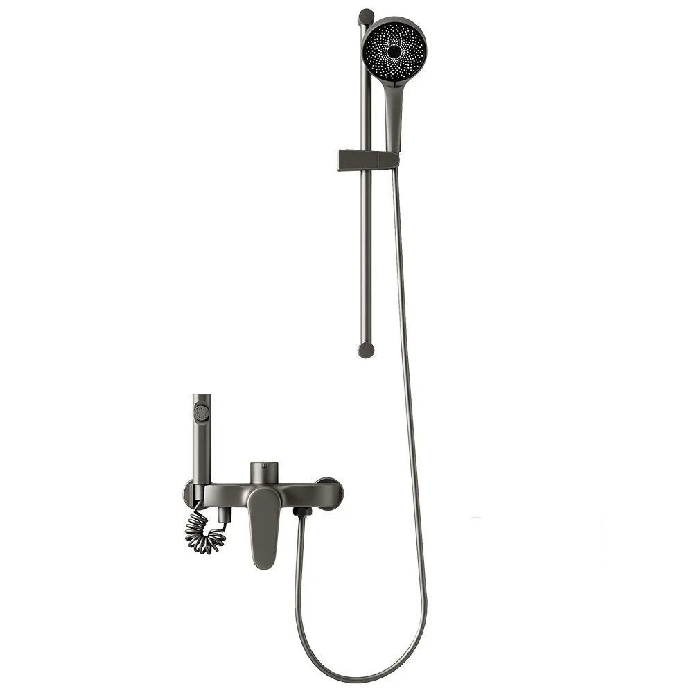 Modern Shower Set Brass Temperature Control Slide Bar Included Shower Trim -Bathlova