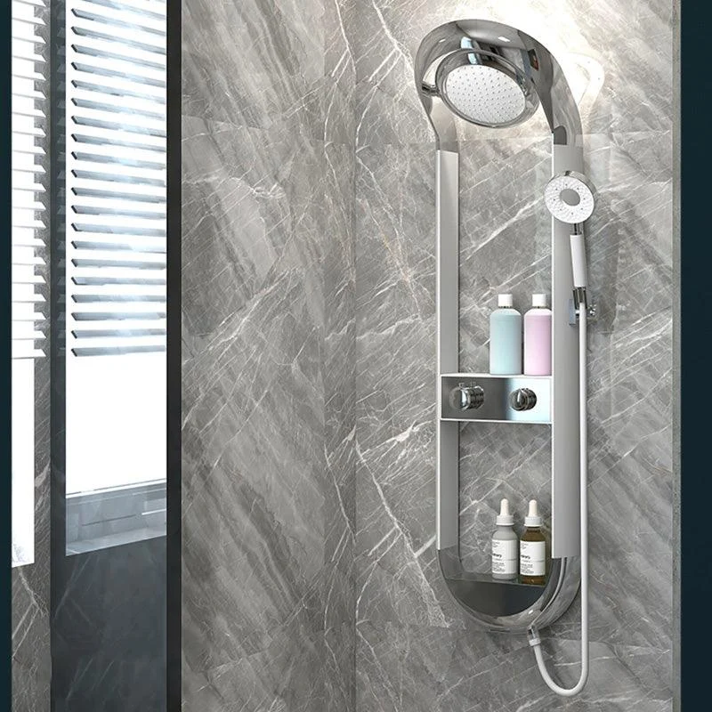 Modern Shower Set Dual Shower Head Slide Bar Thermostatic Wall Mounted Shower System -Bathlova