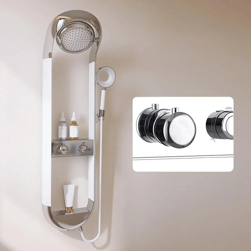 Modern Shower Set Dual Shower Head Slide Bar Thermostatic Wall Mounted Shower System -Bathlova