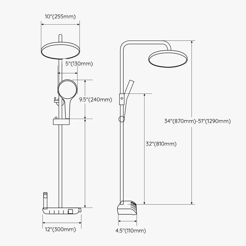 Modern Shower Set Handheld Shower Head Slide Bar Wall Mounted Shower System -Bathlova