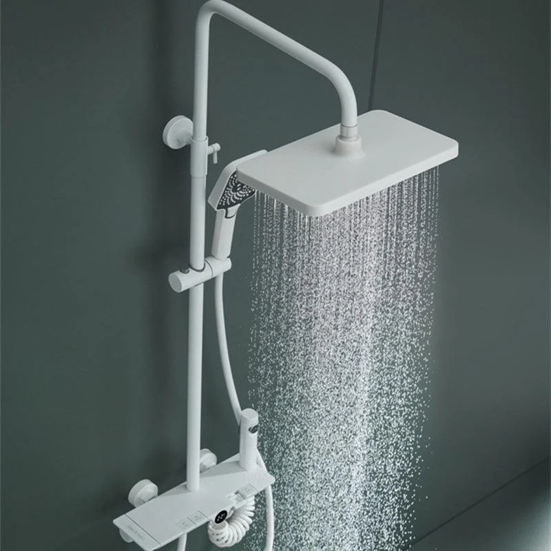 Modern Shower Set Slide Bar Dual Shower Head Thermostatic Wall Mounted Shower System -Bathlova