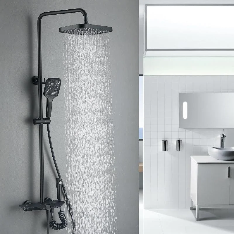 Modern Shower Set Slide Bar Dual Shower Head Thermostatic Wall Mounted Shower System -Bathlova