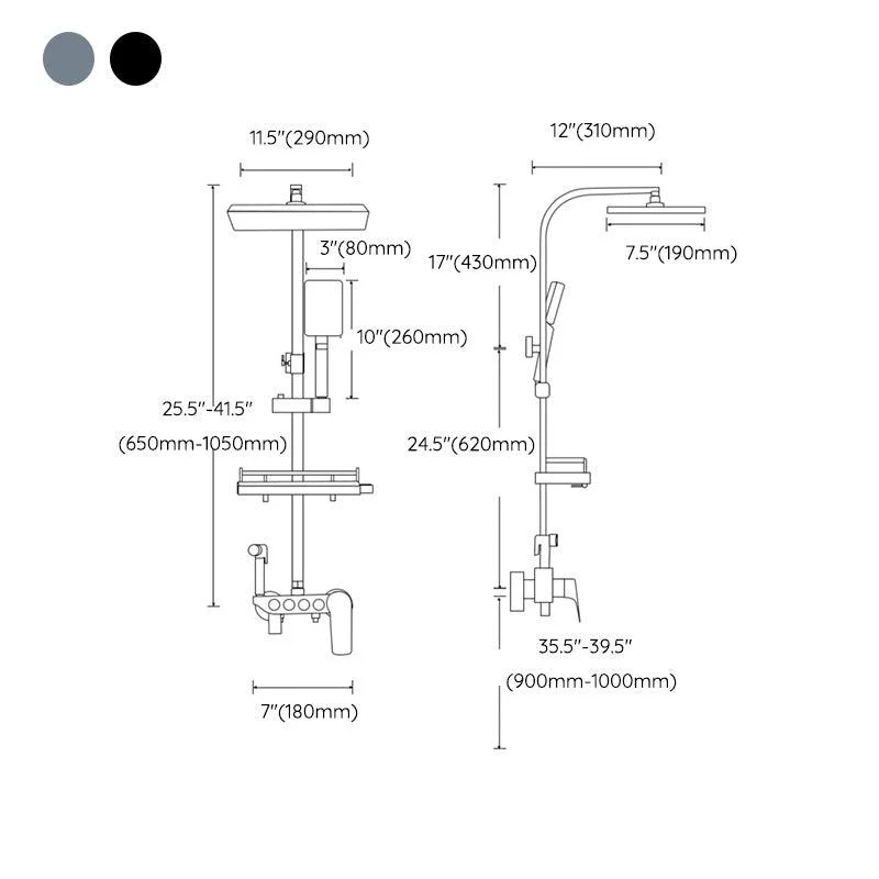 Modern Shower Set Solid Color Valve Included Bath Tub and Shower Head Set -Bathlova