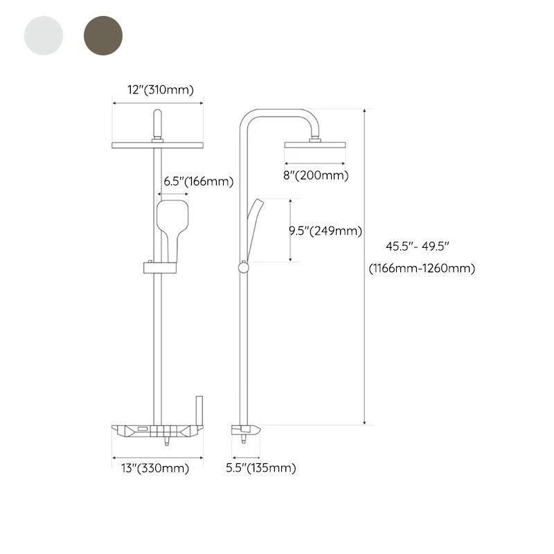 Modern Shower Set Solid Color Valve Included Shower Head Combo -Bathlova