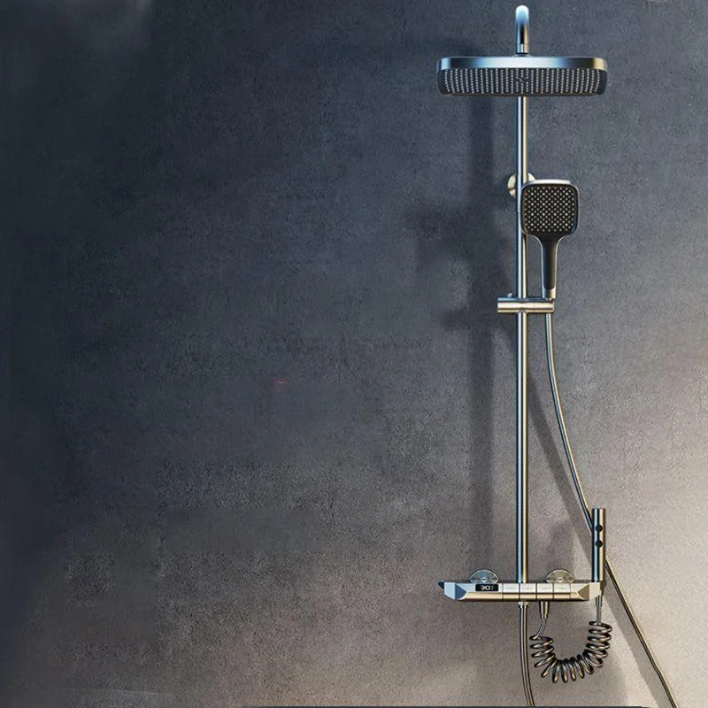 Modern Shower Set Solid Color Valve Included Shower Head Combo -Bathlova