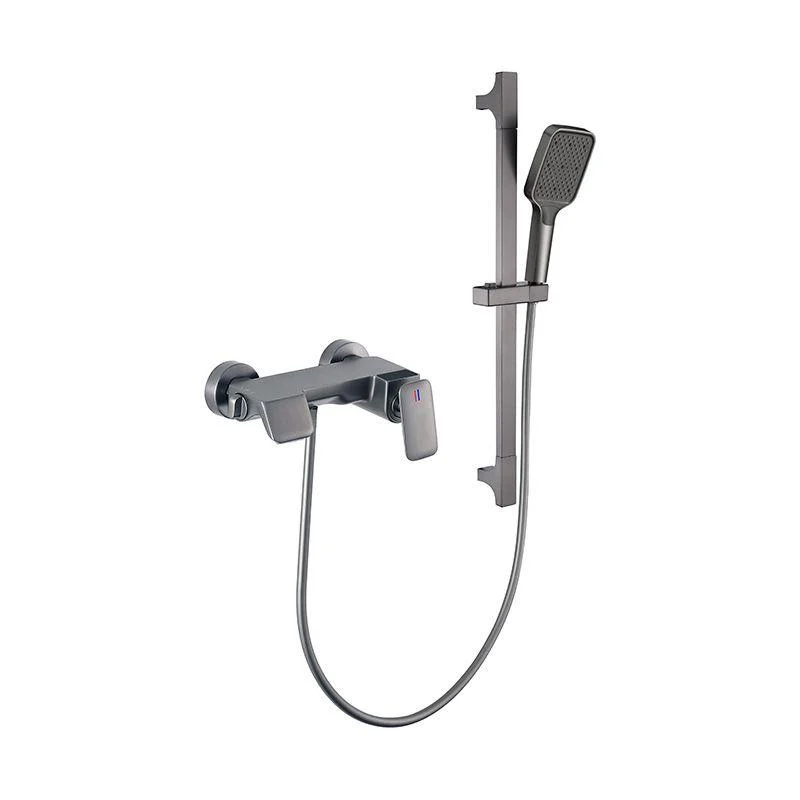 Modern Shower Set Solid Color Wall Mounted Slide Bar Included Shower Combo -Bathlova