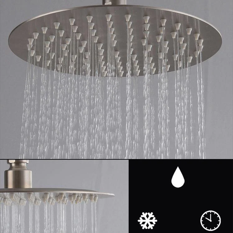 Modern Shower Set Stainless Steel Temperature Control Wall Mounted Shower Combo -Bathlova