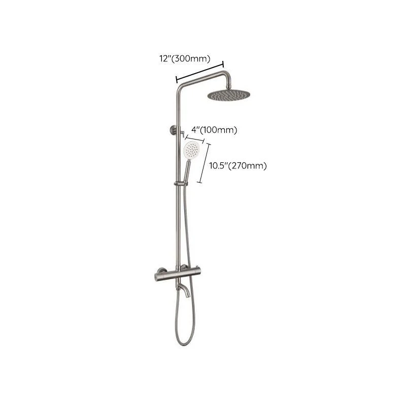 Modern Shower Set Stainless Steel Temperature Control Wall Mounted Shower Combo -Bathlova