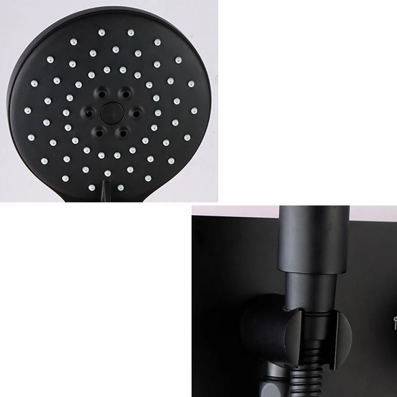 Modern Shower System Black Round Head Wall Mounted Shower Trim -Bathlova