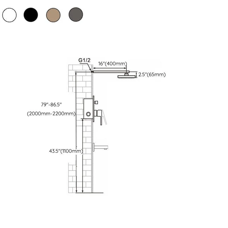 Modern Shower System Brass Adjustable Shower Head Shower Combo -Bathlova