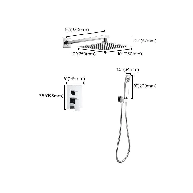 Modern Shower System Brass Adjustable Spray Pattern Ceiling Mounted Shower Combo -Bathlova