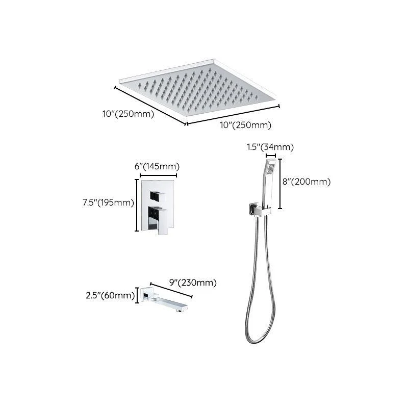 Modern Shower System Brass Adjustable Spray Pattern Ceiling Mounted Shower Combo -Bathlova