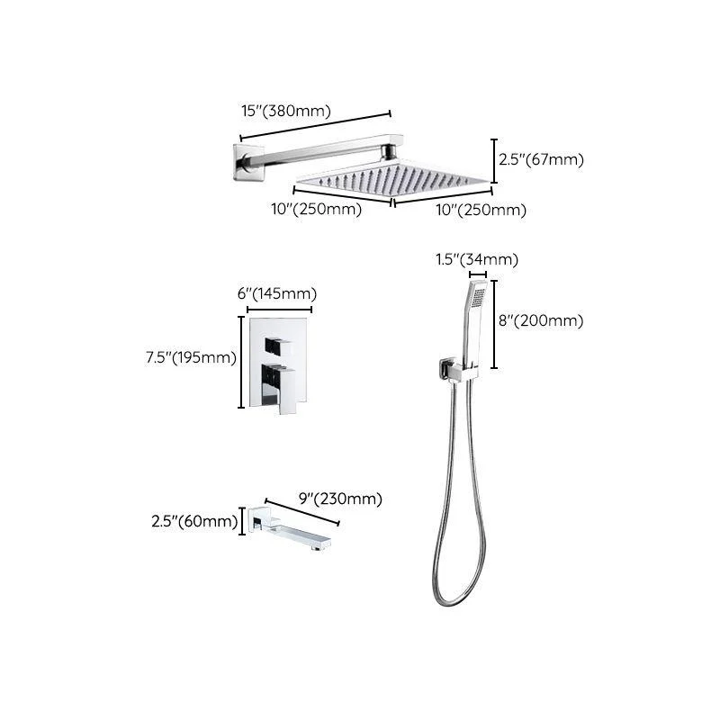 Modern Shower System Brass Adjustable Spray Pattern Ceiling Mounted Shower Combo -Bathlova