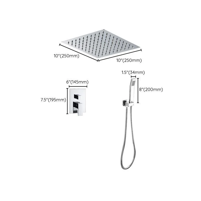 Modern Shower System Brass Adjustable Spray Pattern Ceiling Mounted Shower Combo -Bathlova