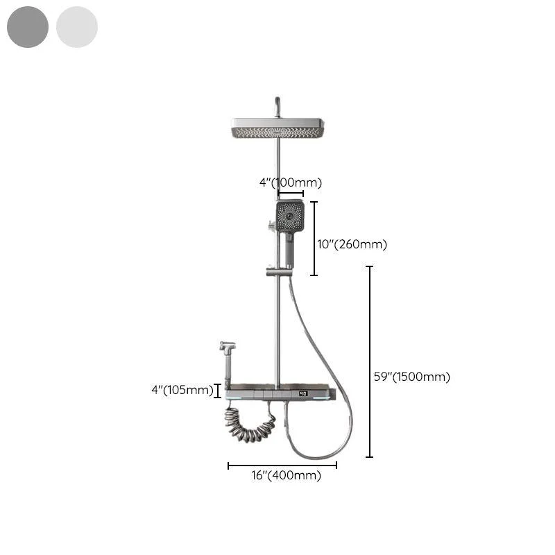 Modern Shower System Brass Slide Bar Included Wall Mounted Shower Set -Bathlova