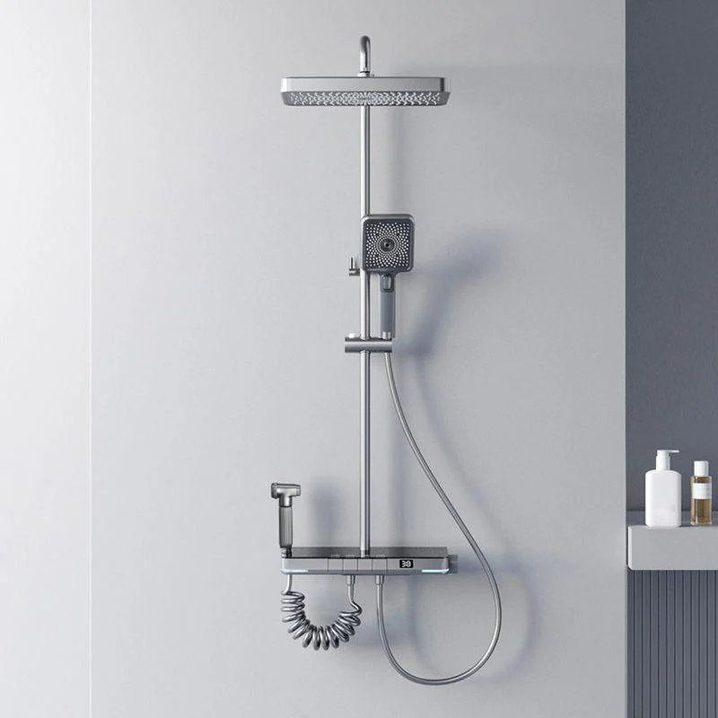 Modern Shower System Brass Slide Bar Included Wall Mounted Shower Set -Bathlova