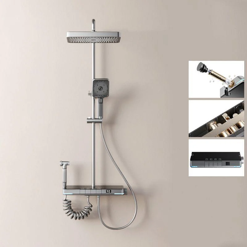 Modern Shower System Brass Slide Bar Included Wall Mounted Shower Set -Bathlova