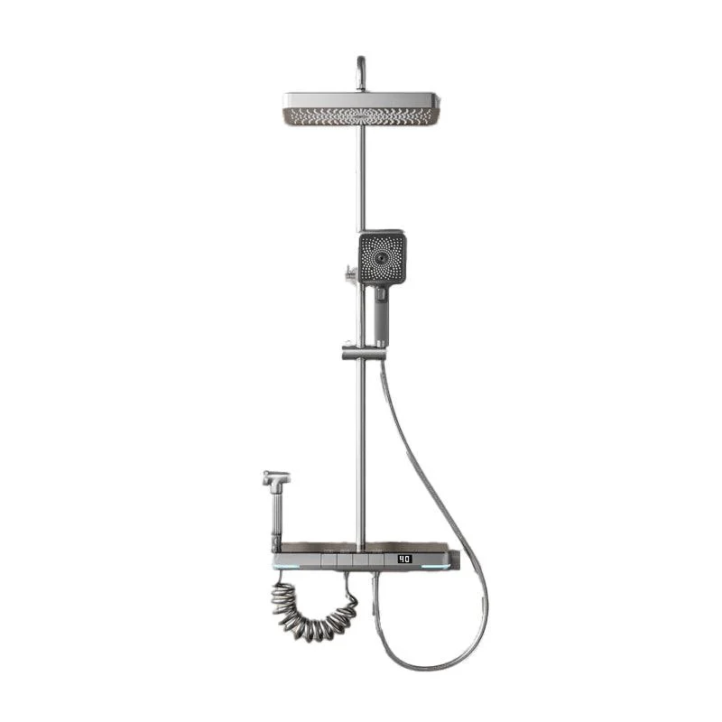 Modern Shower System Brass Slide Bar Included Wall Mounted Shower Set -Bathlova