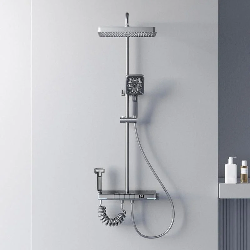 Modern Shower System Brass Slide Bar Included Wall Mounted Shower Set -Bathlova