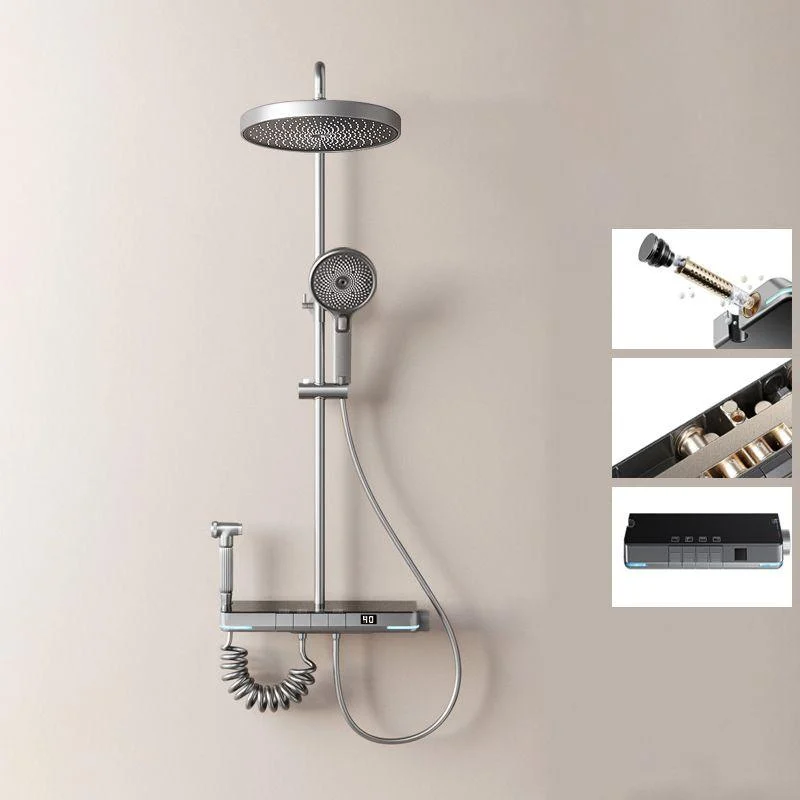 Modern Shower System Brass Slide Bar Included Wall Mounted Shower Set -Bathlova