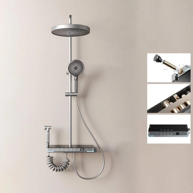 Modern Shower System Brass Slide Bar Included Wall Mounted Shower Set -Bathlova